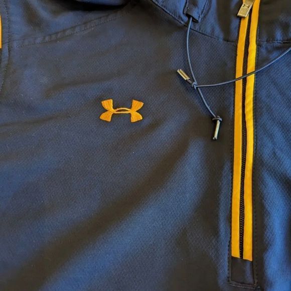 Under Armour U.S. Navy All Season Loose sz L Mens 1/4 Zip Hoodie Jacket Blue - Picture 4 of 10